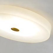 Minimalist Round Alabaster White Flush Mount Ceiling Light