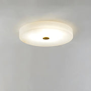 Minimalist Round Alabaster White Flush Mount Ceiling Light