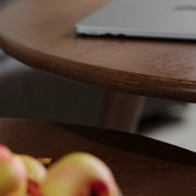Minimalist Small Round Wood Three Leg Coffee Table