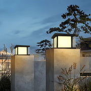 Minimalist Square Cube Metal Solar Outdoor Pillar Light