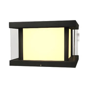 Minimalist Square Cube Metal Solar Outdoor Pillar Light