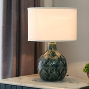 Minimalist Square Fabric Shade Ceramic Base Table Lamp