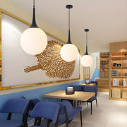 Minimalist White Globe-Shaped Glass Pendant Light