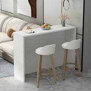 Minimalist White Rectangular Wood Living Room Bar Table