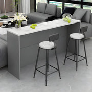 Minimalist White Rectangular Wood Living Room Bar Table
