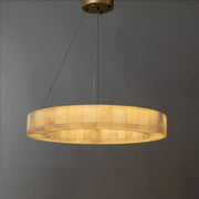 Moderm White Ring Circular Alabaster Pendant Light Chandelier
