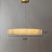 Moderm White Ring Circular Alabaster Pendant Light Chandelier