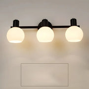 Modern 3-Light Glass Globe Black Vanity Light Fixture