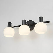 Modern 3-Light Glass Globe Black Vanity Light Fixture