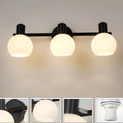 Modern 3-Light Glass Globe Black Vanity Light Fixture