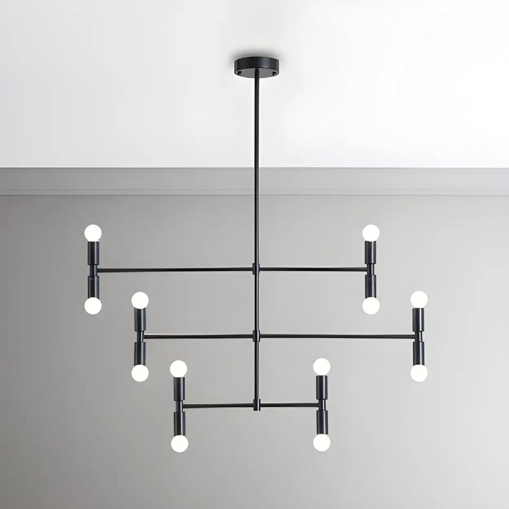 Modern 3 Tiers Linear Sputnik LED Pendant Chandelier