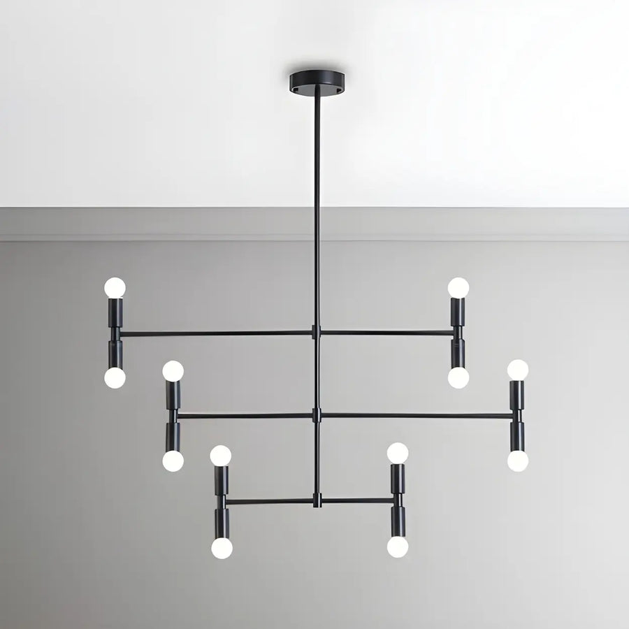 Modern 3 Tiers Linear Sputnik LED Pendant Chandelier