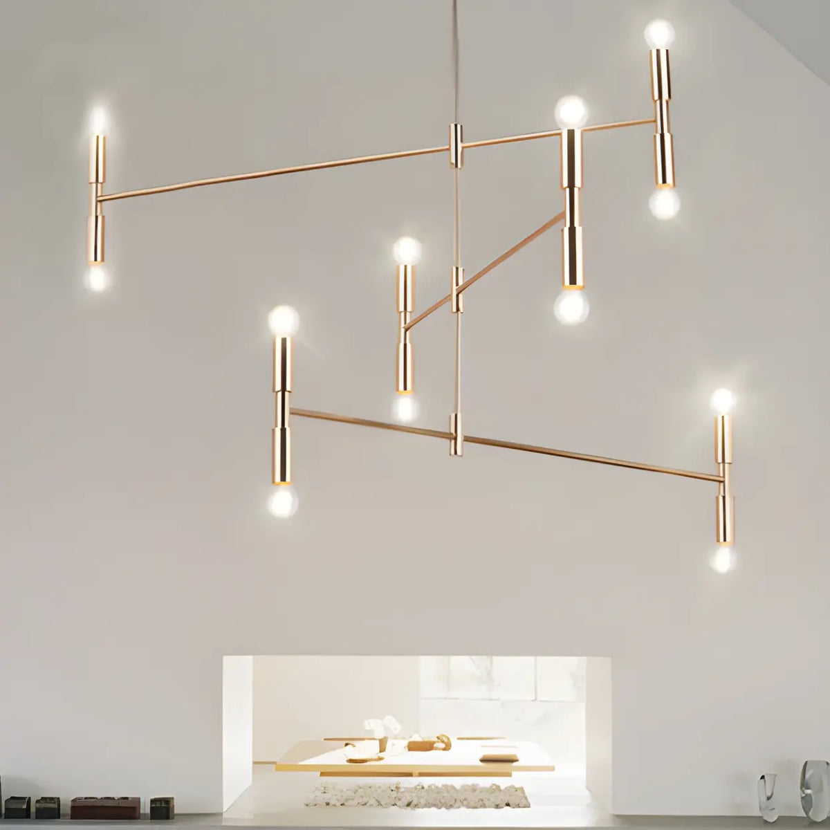Modern 3 Tiers Linear Sputnik LED Pendant Chandelier