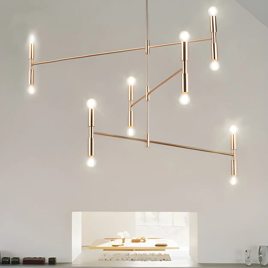 Modern 3 Tiers Linear Sputnik LED Pendant Chandelier
