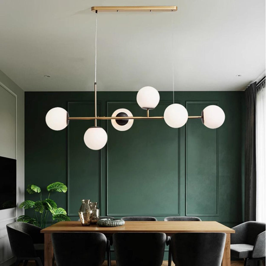 Modern 6-Light Globe Glass Kitchen Island Chandelier
