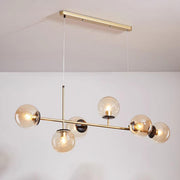 Modern 6-Light Globe Glass Kitchen Island Chandelier