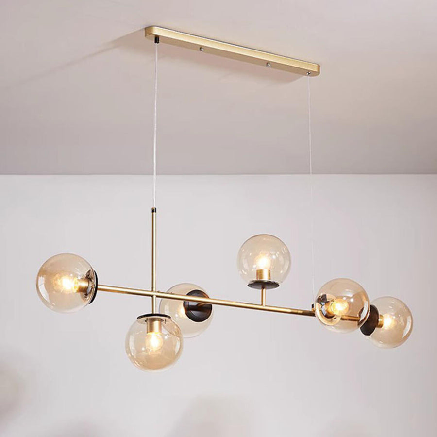 Modern 6-Light Globe Glass Kitchen Island Chandelier
