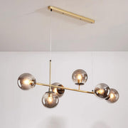 Modern 6-Light Globe Glass Kitchen Island Chandelier