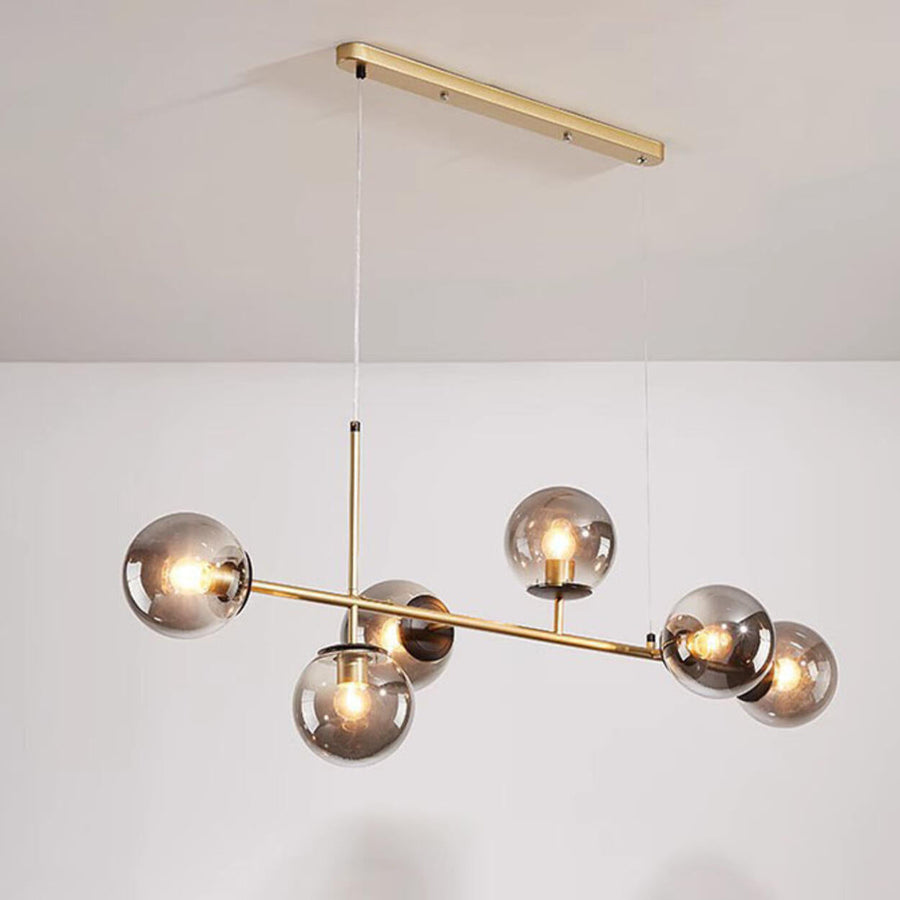 Modern 6-Light Globe Glass Kitchen Island Chandelier