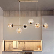 Modern 6-Light Globe Glass Kitchen Island Chandelier