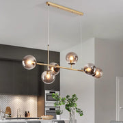Modern 6-Light Globe Glass Kitchen Island Chandelier