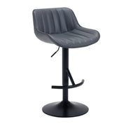Modern Adjustable Height Swivel Leather Bar Stool with Footrest