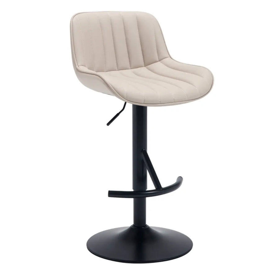 Modern Adjustable Height Swivel Leather Bar Stool with Footrest