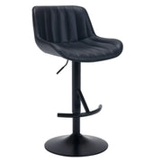 Modern Adjustable Height Swivel Leather Bar Stool with Footrest