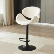 Modern Adjustable Height Swivel Saddle Bar Stool with Footrest