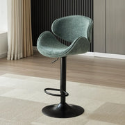 Modern Adjustable Height Swivel Saddle Bar Stool with Footrest