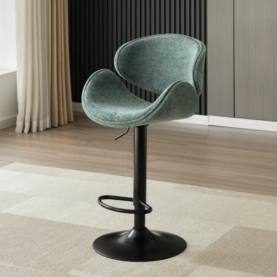 Modern Adjustable Height Swivel Saddle Bar Stool with Footrest