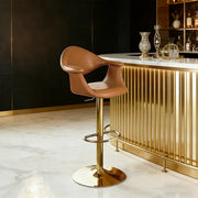 Modern Adjustable Swivel Faux Leather Counter Bar Stool