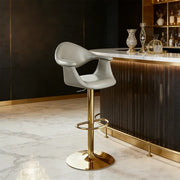 Modern Adjustable Swivel Faux Leather Counter Bar Stool