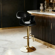 Modern Adjustable Swivel Faux Leather Counter Bar Stool