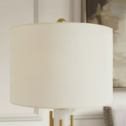 Modern Alabaster Stone Cylindrical White Shade LED Table Lamp
