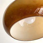 Modern Amber Glass Dome Pendant Light Flexible Length