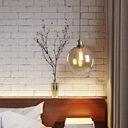 Modern Amber Glass Vintage Cone Pendant Light