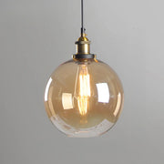Modern Amber Glass Vintage Cone Pendant Light