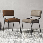Modern Armless Faux Leather Upholstered Open Back Dining Chair