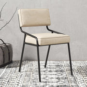 Modern Armless Faux Leather Upholstered Open Back Dining Chair