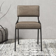Modern Armless Faux Leather Upholstered Open Back Dining Chair