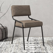 Modern Armless Faux Leather Upholstered Open Back Dining Chair