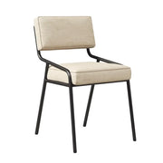 Modern Armless Faux Leather Upholstered Open Back Dining Chair