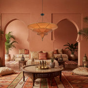 Modern Art Deco Parasol-Style Tiered Parchment Pendant Light