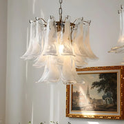 Modern Art Tiered Glass Flower Petal LED Chandelier