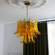 Modern Art Tiered Glass Flower Petal LED Chandelier