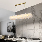 Modern Artistic Brass Alabaster linear Dining Room Island Light
