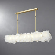 Modern Artistic Brass Alabaster linear Dining Room Island Light