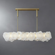 Modern Artistic Brass Alabaster linear Dining Room Island Light