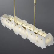 Modern Artistic Brass Alabaster linear Dining Room Island Light